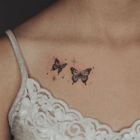 collar bone small butterfly tattoo on chest|Top 10 butterfly tattoos on collar bone ideas and inspiration